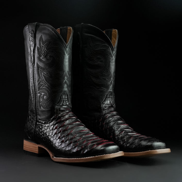Jumbo Phyton style leather boot for men