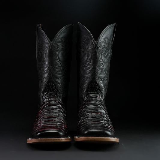 Jumbo Phyton style leather boot for men