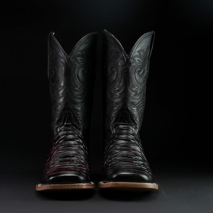 Jumbo Phyton style leather boot for men