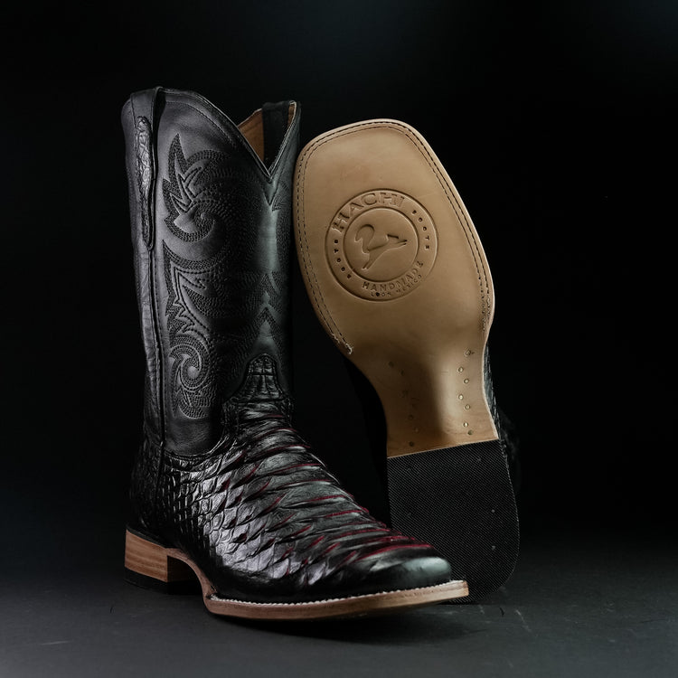 Jumbo Phyton style leather boot for men