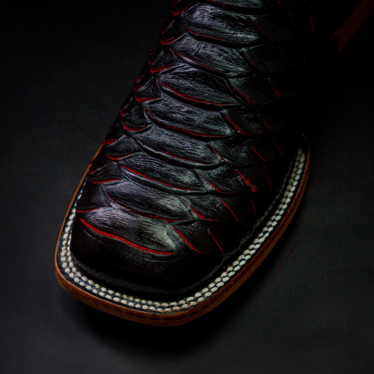 Jumbo Phyton style leather boot for men