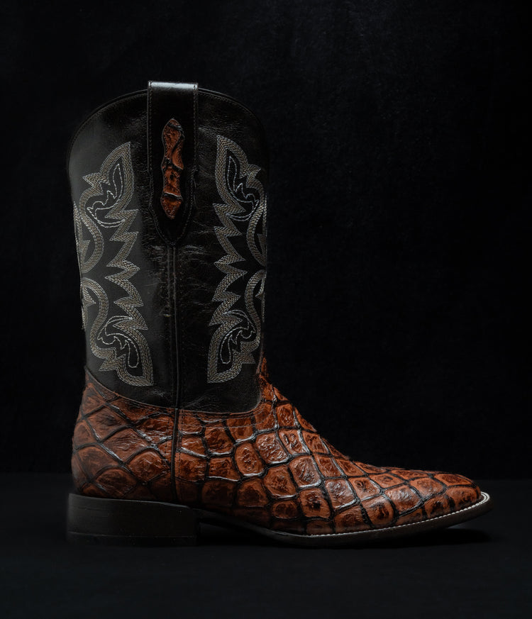 Pirarucu style leather boot for men color shedron.