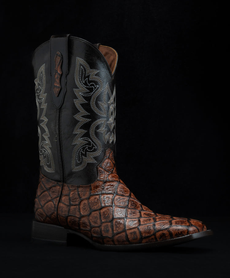 Pirarucu style leather boot for men color shedron.