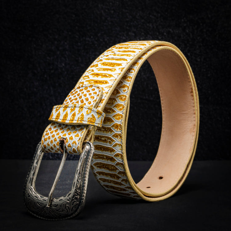 Engraved Python Maple Belt