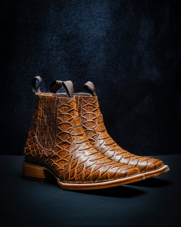 Python Boots Ankle Ankle boot for men, Python Plus-engraved leather Color: Honey